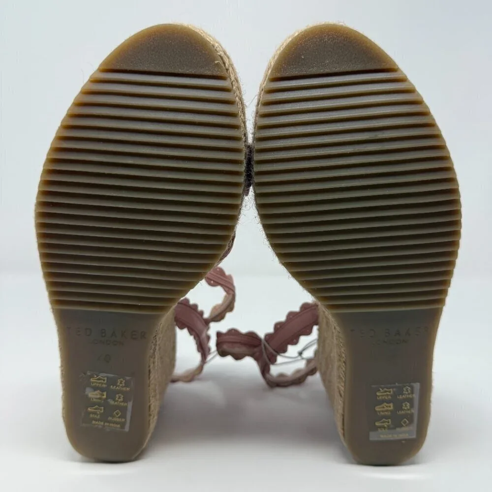 Ted Baker London Taymie Espadrille Wedge Sandals Women's 40 US 9.5 Pink NWOB
